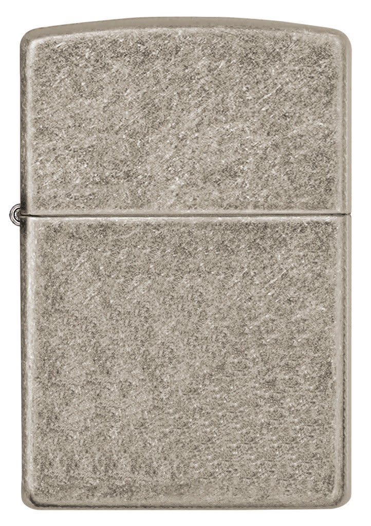 Front of ArmorÂ® Antique Silver Plate Windproof Lighter