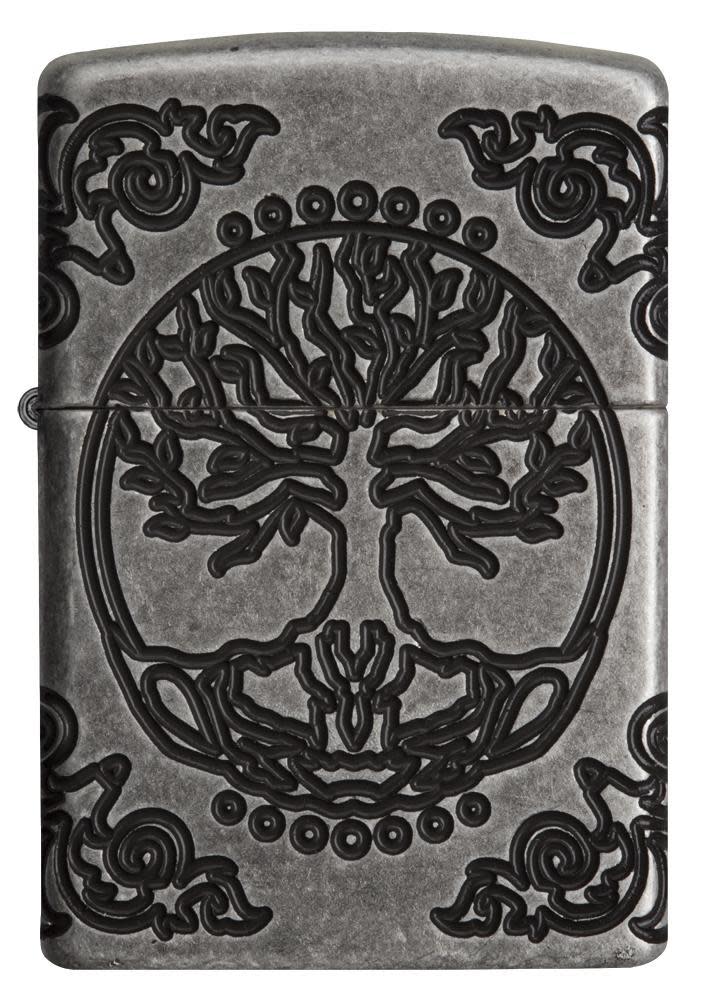 Front view of ArmorÂ® Tree of Life Windproof Lighter