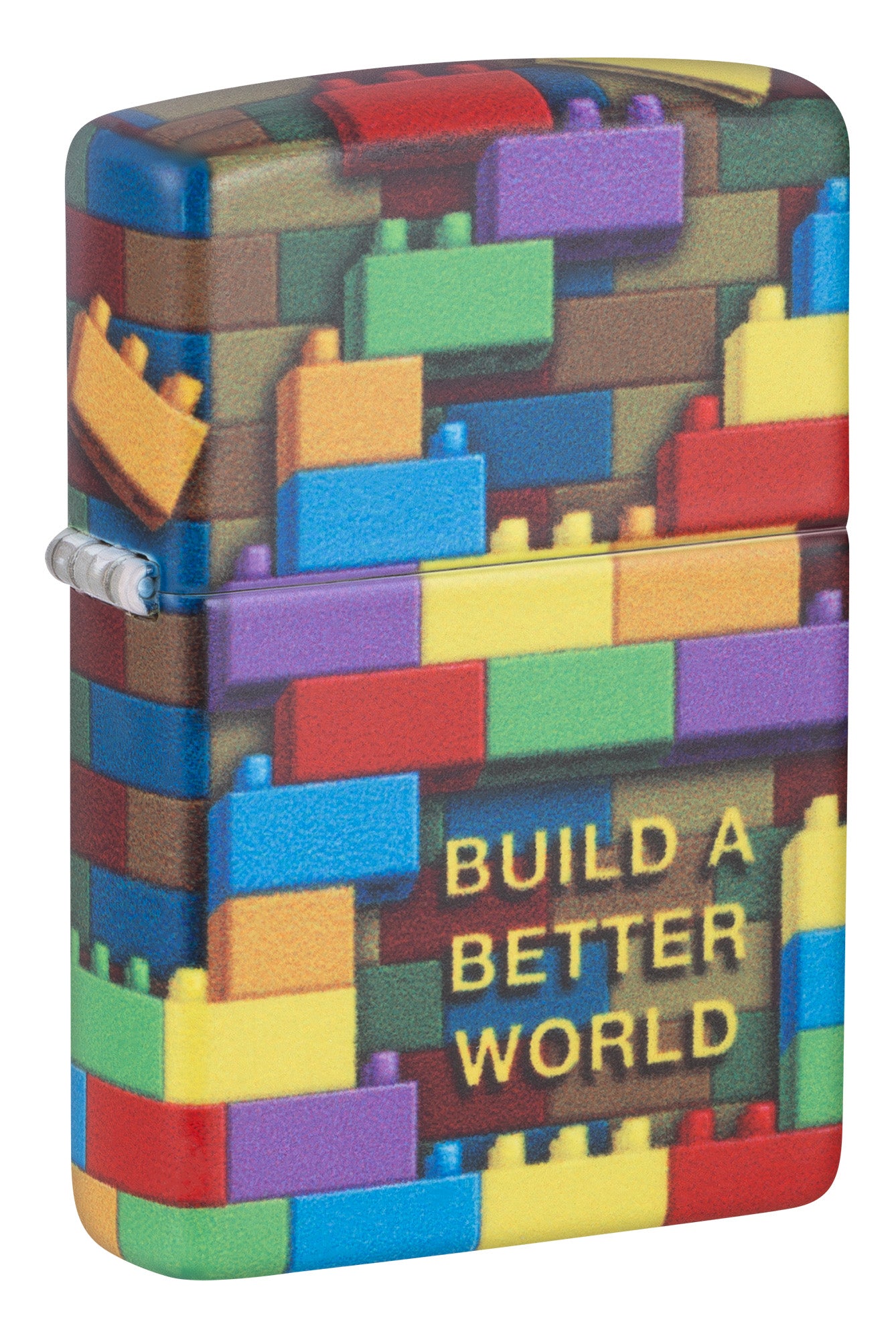 Front View of Zippo Building Blocks Bit Safe Design Windproof Lighter 3/4 angle