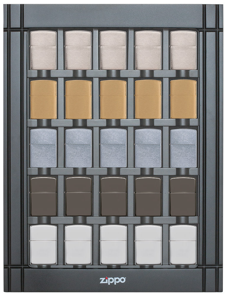 25 piece black lighter display - filled with lighters