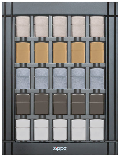 25 piece black lighter display - filled with lighters