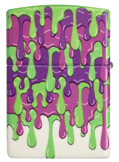 Back view of Zippo Glowing Slime Design Glow in the Dark Windproof Lighter.

