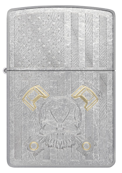 Back View of Zippo American Skull Bit Safe Design Windproof Lighter