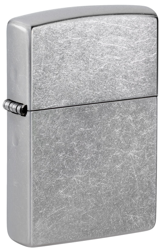 Front shot of Street Chrome Windproof Lighter standing at a 3/4 angle