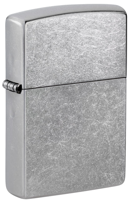 Front shot of Street Chrome Windproof Lighter standing at a 3/4 angle