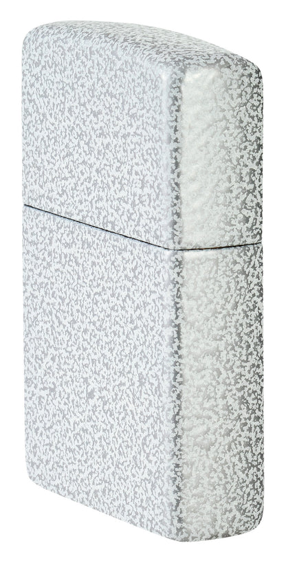 Angled shot of Zippo Classic Glacier Windproof Lighter showing the front and right side of the lighter.