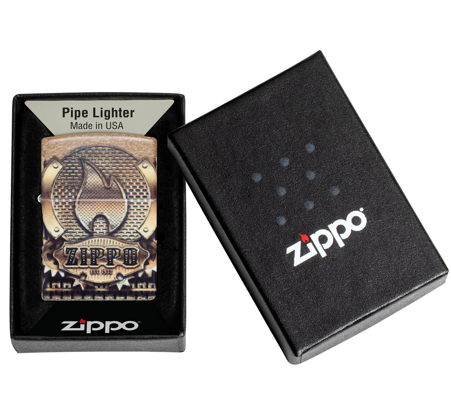 Zippo Glowing Gears Design Glow in the Dark Windproof Lighter packaging