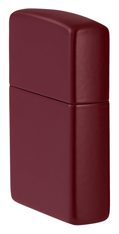 Angled shot of Zippo Classic Merlot Windproof Lighter showing the front and right side of the lighter.