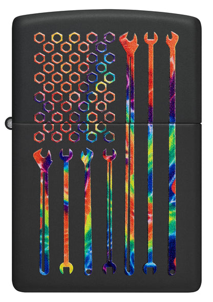 Front View of Zippo Tie-Dye Tools Bit Safe Design Windproof Lighter