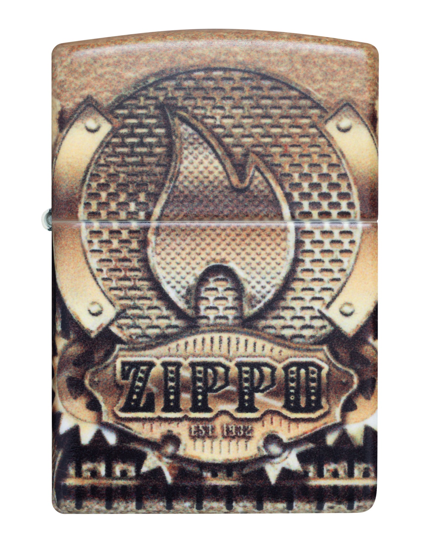 Back View of Zippo Glowing Gears Design Glow in the Dark Windproof Lighter