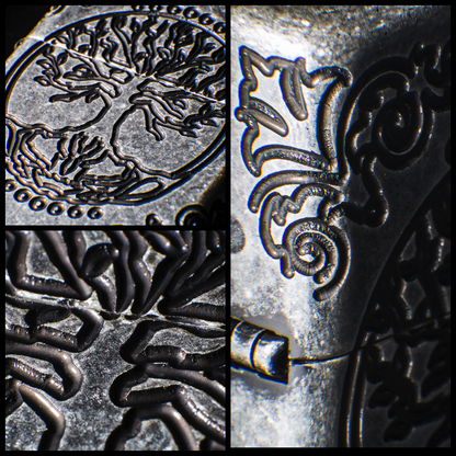 Armor® Tree of Life Windproof Lighter showing the deep carvings on the lighter